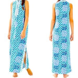 Lilly Pulitzer Jane toe in coastal Pineapple maxi long Dress 00 xs fits …
